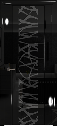 Арт Деко Vatikan Premium Глянец Спациа-3  черный глянец черный триплекс тонированный с рисунком Чиза