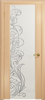 Арт Деко Стайл Спация-3 беленый дуб триплекс белый с рисунком  cо стразами
