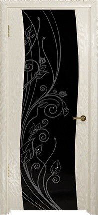 Арт Деко Стайл Вэла аква триплекс черный с рисунком со стразами