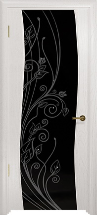 Арт Деко Стайл Вэла беленый дуб триплекс черный с рисунком со стразами