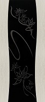 Бригантина Грация ПО беленый дуб стекло черный триплекс с элементами художественного матирования