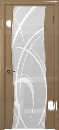 Арт Деко Vatikan Premium Глянец Вэла  бежевый глянец триплекс кипельно-белый рисунок с пескоструйной обработкой