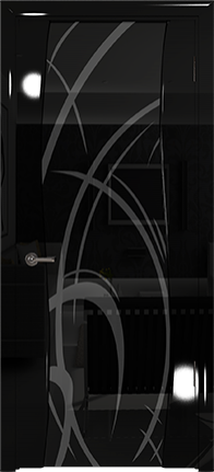 Арт Деко Vatikan Premium Глянец Вэла  черный глянец триплекс черный с рисунком
