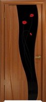 Арт Деко Стайл Селена красное дерево триплекс черный с фьюзингом "Маки"