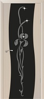 Престиж Style Сириус Волна с художественным рисунком со стразами ПО стекло триплекс черный