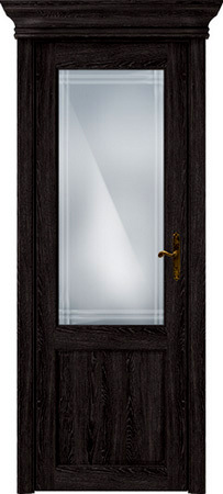 Status Classic 521 дуб черный стекло алмазная гравировка «Итальянская решетка»